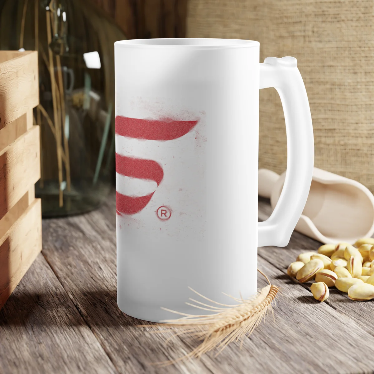 Frosted Glass Beer Mug - Image 6
